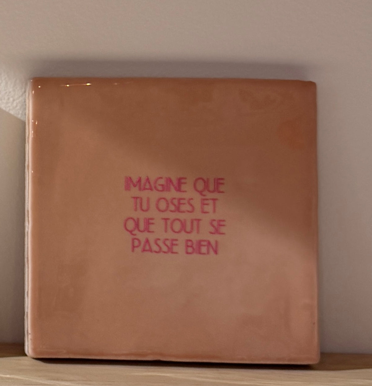 Tegeltje: "Imagine que tu oses et que tout se passe bien"
