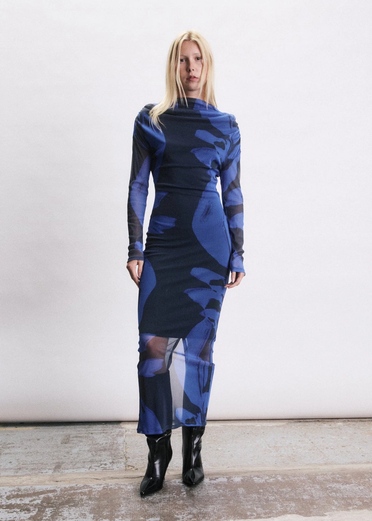 Luis I DELPHINIUM dress