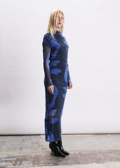 Luis I DELPHINIUM dress