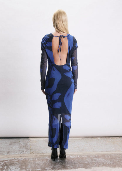 Luis I DELPHINIUM dress