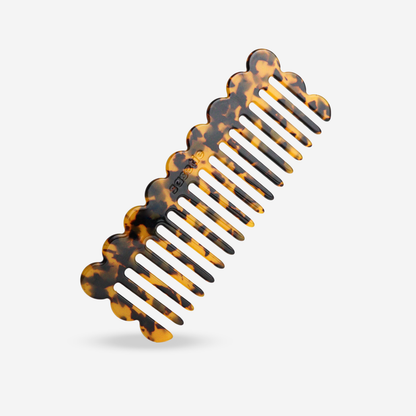 Haaraccessoire - De gebogen kam in donker luipaardpatroon