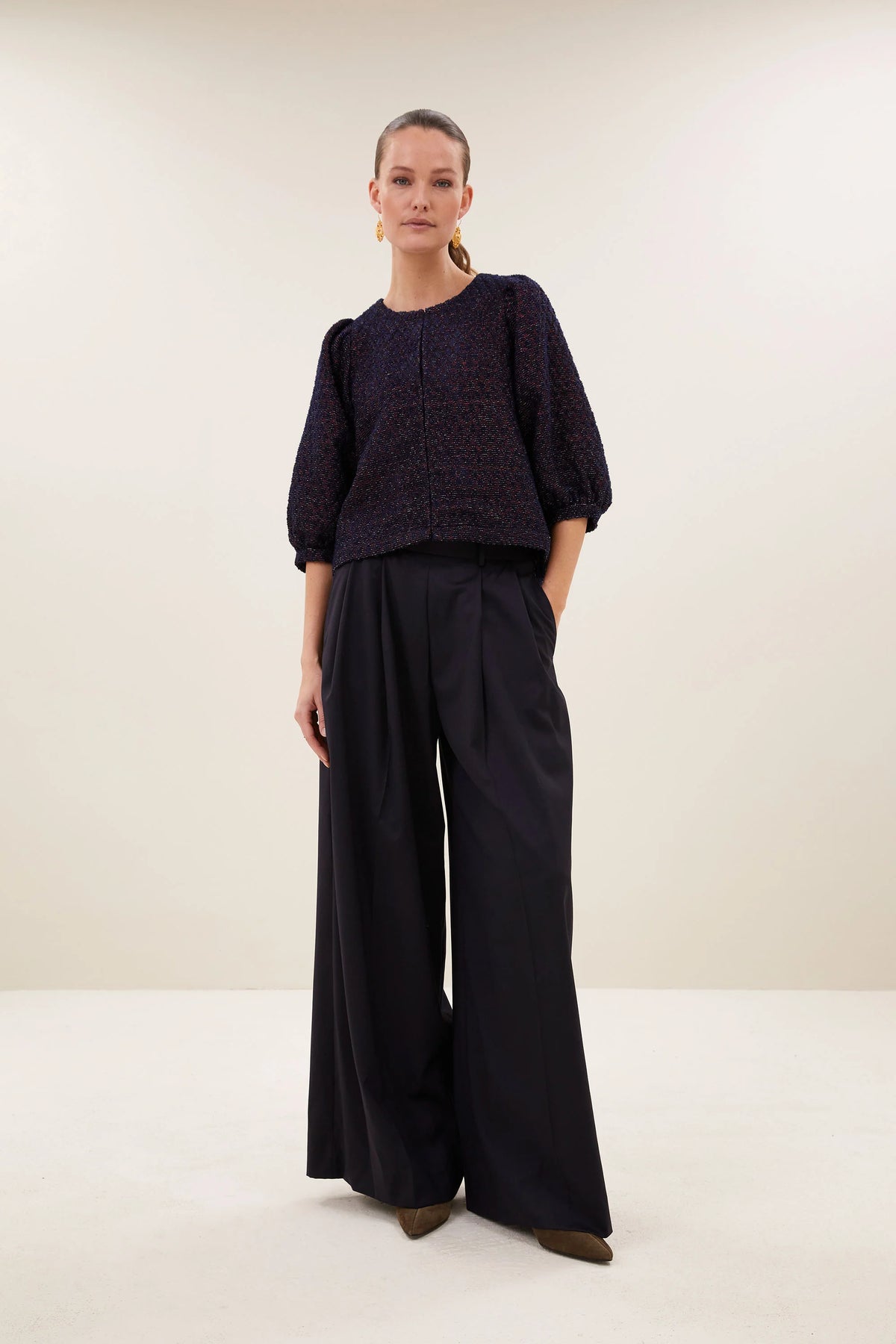 mauri sparkle blouse | diamond check