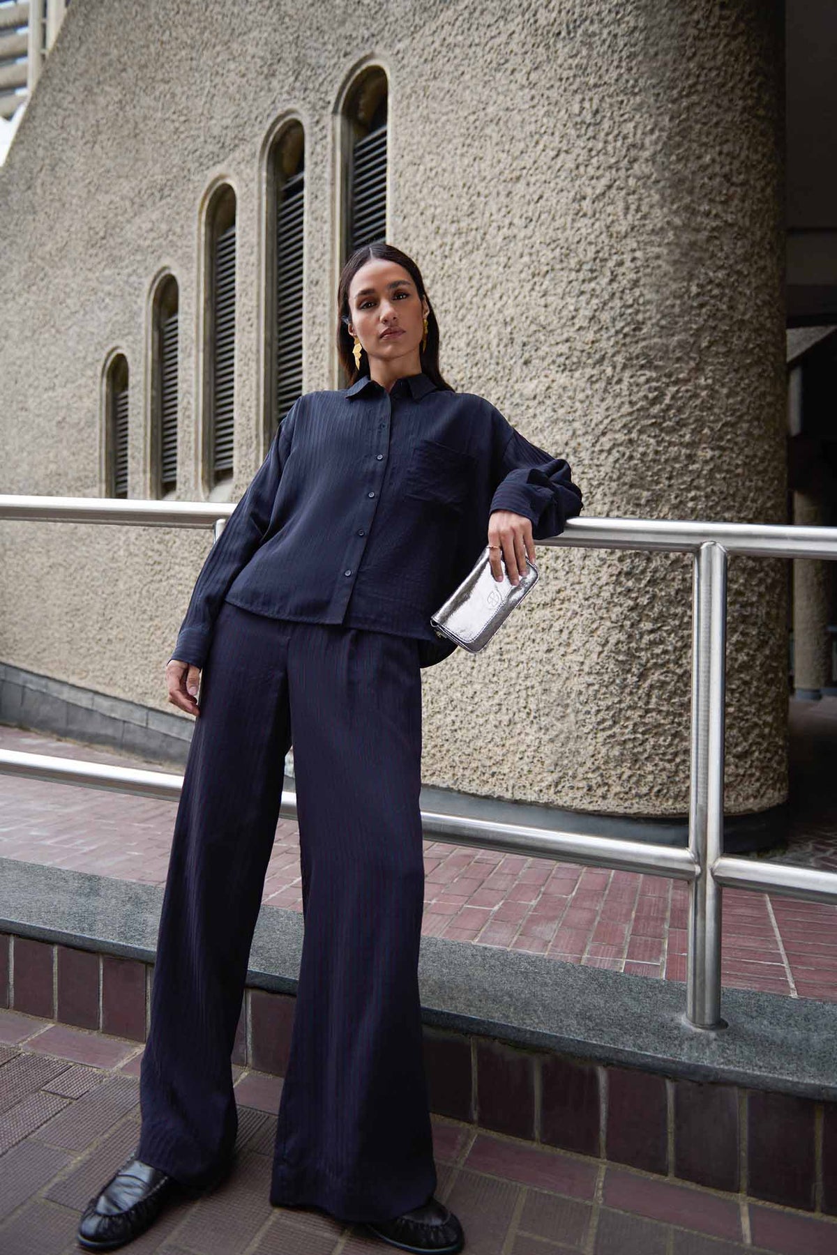 benji wide stripe pants | wine stripe