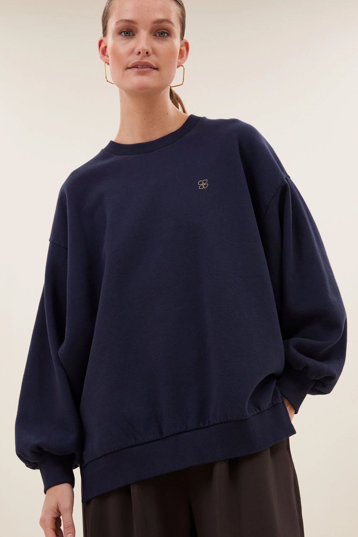 lili long sweater | uniform blue