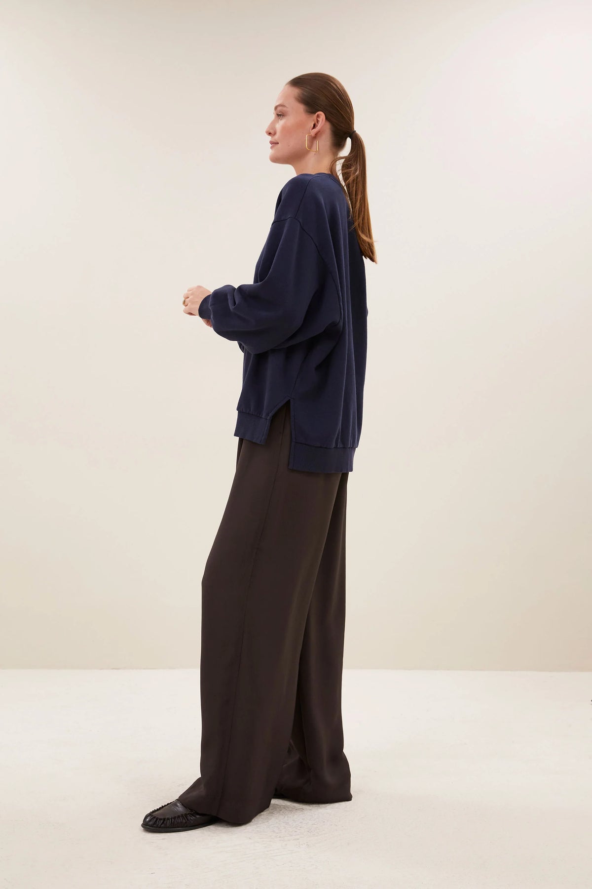 lili long sweater | uniform blue