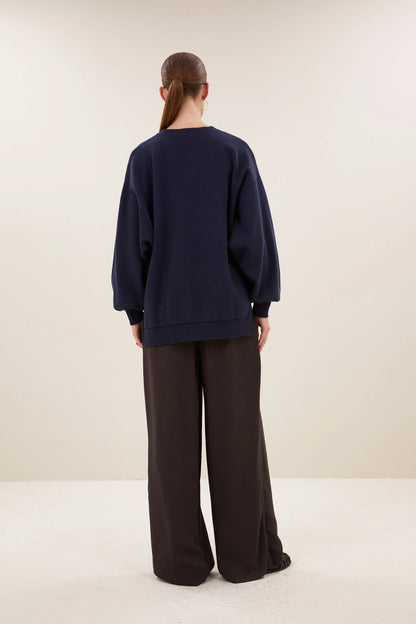 lili long sweater | uniform blue